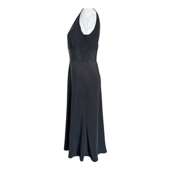 J.CREW Women's 6 Black 100% Silk Crepe Sophia Sleeveless Midi Dress - Picture 3 of 7